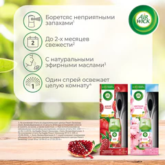 Освежитель воздуха автоматический со сменным баллоном 250 мл, AIRWICK,"Дикий гранат"