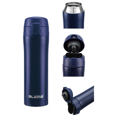 Термокружка 470 мл из нержавеющей стали SUS304, королевский синий матовый, LAIMA, 608079