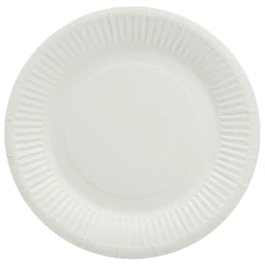 Тарелка одноразовая бумажная 180 мм, 100 штук, СТАНДАРТ, жиростойкая ламинированная, LAIMA, 608085