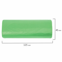 Мешки для мусора биоразлагаемые 35 л, зеленые, рулон 20 шт., ПНД 11 мкм, 50&times;60 см, ЛЮБАША, 608098