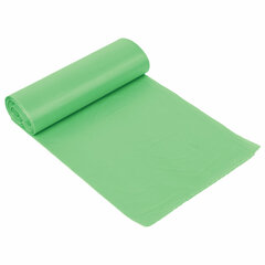 Мешки для мусора биоразлагаемые 35 л, зеленые, рулон 20 шт., ПНД 11 мкм, 50&times;60 см, ЛЮБАША, 608098