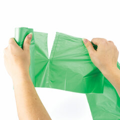 Мешки для мусора биоразлагаемые 35 л, зеленые, рулон 20 шт., ПНД 11 мкм, 50&times;60 см, ЛЮБАША, 608098