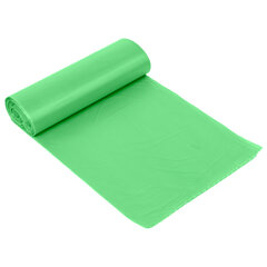 Мешки для мусора биоразлагаемые 60 л, зеленые, рулон 20 шт., ПНД 15 мкм, 60&times;70 см, ЛЮБАША, 608099