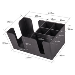 Подставка органайзер барный (шесть отделений) для салфеток, сахара, размешивателей, зубочисток, трубочек, ложечек, LAIMA, 608100