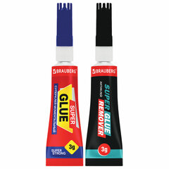 Клей моментальный Суперклей 5 шт. по 3 г + &laquo;Антиклей&raquo; в подарок, BRAUBERG EXTRA, 608107