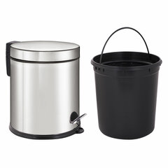 Ведро мусорное с педалью 5 литров &laquo;Classic Plus&raquo;, ЗЕРКАЛЬНОЕ, нержавеющая сталь, со съемным внутренним ведром, LAIMA, ТУРЦИЯ, 608112