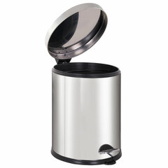 Ведро мусорное с педалью 12 литров &laquo;Classic Plus&raquo;, ЗЕРКАЛЬНОЕ, нержавеющая сталь, со съемным внутренним ведром, LAIMA, ТУРЦИЯ, 608113