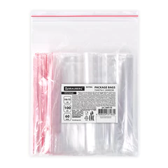 Пакеты ZIP LOCK &laquo;зиплок&raquo; ПРОЧНЫЕ, комплект 100 шт., 100&times;150 мм, ПВД, 60 мкм, BRAUBERG EXTRA, 608170