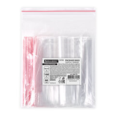 Пакеты ZIP LOCK &laquo;зиплок&raquo; ОЧЕНЬ ПРОЧНЫЕ, комплект 100 шт., 100&times;150 мм, ПВД 80 мкм, BRAUBERG EXTRA, 608176