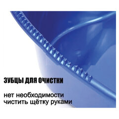 Совок для мусора КОМПЛЕКТ щетка + 2 рукоятки по 80 см с резьбой, пластиковые, &laquo;ЛЕНИВКА XL&raquo;, синий, LAIMA, 608212