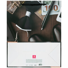 Пакет подарочный (1 штука) 26&times;13&times;32 см, ЗОЛОТАЯ СКАЗКА &laquo;Businessman&raquo;, выборочный лак, 608245