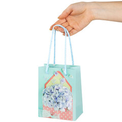 Пакет подарочный (1 штука) 11&times;6&times;15 см, ЗОЛОТАЯ СКАЗКА &laquo;Summer Flowers&raquo;, глиттер, голубой, 608246