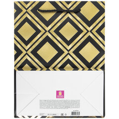 Пакет подарочный (1 штука) 18&times;10&times;23 см, ЗОЛОТАЯ СКАЗКА &laquo;Gold Luxury&raquo;, тиснение фольгой, чёрный, 608248