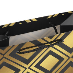 Пакет подарочный (1 штука) 18&times;10&times;23 см, ЗОЛОТАЯ СКАЗКА &laquo;Gold Luxury&raquo;, тиснение фольгой, чёрный, 608248