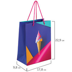 Пакет подарочный (1 штука) 18&times;10&times;23 см, ЗОЛОТАЯ СКАЗКА &laquo;Sweets&raquo;, тиснение фольгой, 608250