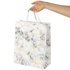 Пакет подарочный (1 штука) 26&times;13&times;33 см, ЗОЛОТАЯ СКАЗКА &laquo;Golden Marble&raquo;, тиснение фольгой, 608251