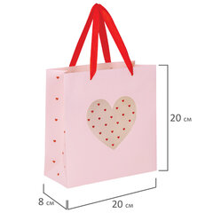 Пакет подарочный (1 штука) 20&times;20&times;8 см, ЗОЛОТАЯ СКАЗКА &laquo;With LOVE&raquo;, с прозрачным окном, 608255