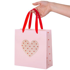 Пакет подарочный (1 штука) 20&times;20&times;8 см, ЗОЛОТАЯ СКАЗКА &laquo;With LOVE&raquo;, с прозрачным окном, 608255