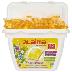 Капсулы для стирки белья концентрат 3 в 1 с кондиционером АРОМАМАГИЯ, 52 шт., LAIMA, 608265