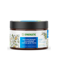 Скраб для тела 300 мл, SYNERGETIC "Кокос и масло макадамии", натуральный, сахарный