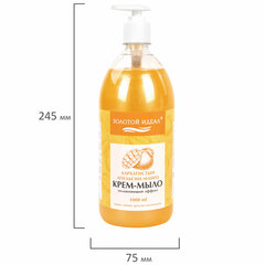 Мыло-крем жидкое 1 л ЗОЛОТОЙ ИДЕАЛ &laquo;Бархатистый апельсин-манго&raquo;, дозатор, 608287