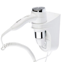 Фен для волос настенный KSITEX F-1600 W, 1600 Вт, пластик/<wbr/>металл, 2 скорости, белый