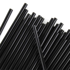 Трубочки для коктейлей прямые в индивидуальной упаковке, 8&times;240 мм, черные КОМПЛЕКТ 250 штук, LAIMA, 608363