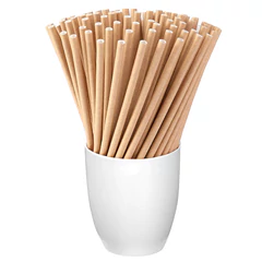 Трубочки для коктейлей бумажные, прямые, 6&times;205 мм, крафт, комплект 50 штук, LAIMA, 608364