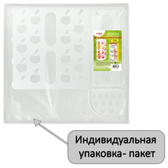 Держатель контейнер корзина APPLE для пакетов, мешков, бахил, 37,5&times;16&times;13 см, белый, LAIMA, 608368