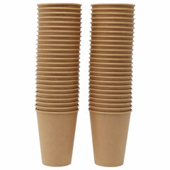 Стакан одноразовый бумажный 250/<wbr/>285 мл, D 80 мм, КОМПЛЕКТ 50 шт., однослойный, холодное/<wbr/>горячее, LAIMA ECO CRAFT, 608369