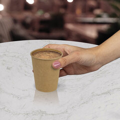 Стакан одноразовый бумажный 250/<wbr/>285 мл, D 80 мм, КОМПЛЕКТ 50 шт., однослойный, холодное/<wbr/>горячее, LAIMA ECO CRAFT, 608369