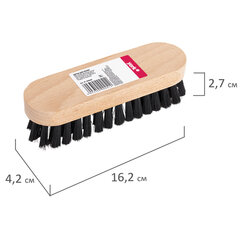 Щётка для обуви/<wbr/>одежды, щетина 2,7 см средней жесткости, деревянная колодка 4,7&times;16,2&times;4,2 см, YORK, 660