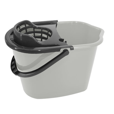 Ведро 10 л для уборки КОМПЛЕКТ с ОТЖИМОМ для веревочных и ленточных МОПов, 24х35х24 см, YORK, 70020