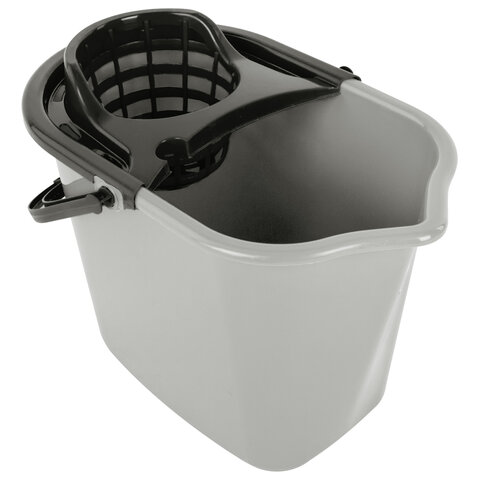 Ведро 10 л для уборки КОМПЛЕКТ с ОТЖИМОМ для веревочных и ленточных МОПов, 24х35х24 см, YORK, 70020