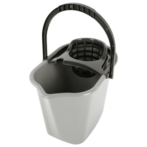 Ведро 10 л для уборки КОМПЛЕКТ с ОТЖИМОМ для веревочных и ленточных МОПов, 24х35х24 см, YORK, 70020