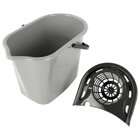 Ведро 10 л для уборки КОМПЛЕКТ с ОТЖИМОМ для веревочных и ленточных МОПов, 24х35х24 см, YORK, 70020