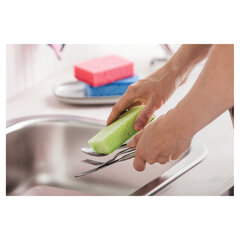 Губки для посуды 10&times;7&times;3 см, КОМПЛЕКТ 7 шт., MAXI, поролон с абразивным слоем, COLOR, YORK, 30180