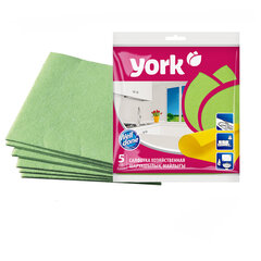 Салфетки ВИСКОЗНЫЕ универсальные, 35х35 см, КОМПЛЕКТ 5 шт., 85 г/м2, YORK, 20020