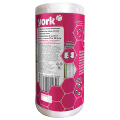 Салфетки универсальные в рулоне 100 шт. СОТЫ 22,5&times;25 см, 40 г/<wbr/>м<sup>2</sup>, 30% вискоза 70% полиэфир, YORK, 20430