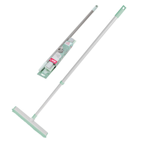 Швабра-сгон КОМПЛЕКТ щётка 32 см с резиновой щетиной 5,5 см + черенок 80-140 см, BACTERIA STOP, YORK, 51301