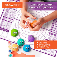 Коврик силиконовый для раскатки/запекания 40х60 см, фиолетовый, ПОДАРОК пластиковый нож, DASWERK (ДАСВЕРК), 608425