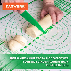 Коврик силиконовый для раскатки/запекания 40х60 см, зеленый, ПОДАРОК пластиковый нож, DASWERK (ДАСВЕРК), 608426