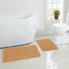 Комплект ковриков MEMORY EFFECT для ванной 50&times;80 см и туалета 40&times;60 см, персиковый, LAIMA HOME, 608447
