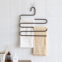 Вешалка для брюк и одежды &laquo;ЗМЕЙКА&raquo;, 5 секций, размер 34&times;36 см, черная, BRABIX, 608463