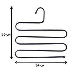 Вешалка для брюк и одежды &laquo;ЗМЕЙКА&raquo;, КОМПЛЕКТ 2 шт., 5 секций, размер 34&times;36 см, черные, BRABIX, 608464