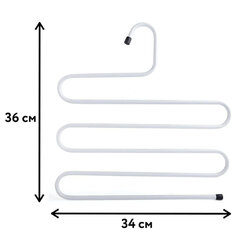 Вешалка для брюк и одежды &laquo;ЗМЕЙКА&raquo;, 5 секций, размер 34&times;36 см, белая, BRABIX, 608465