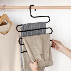 Вешалка для брюк и одежды &laquo;ЗМЕЙКА&raquo;, КОМПЛЕКТ 2 шт., 5 секций, размер 34&times;36 см, белые, BRABIX, 608466