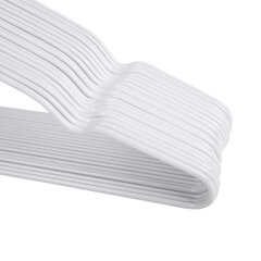 Вешалки-плечики для одежды, размер 48-50, металл, антискользящие, КОМПЛЕКТ 20 шт., белые, BRABIX PREMIUM, 608470