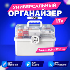 Аптечка домашняя органайзер для хранения универсальный размер MAXI 34,2х21,9х22,6 см, DASWERK (ДАСВЕРК), 608475