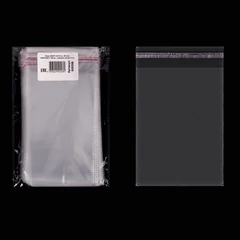 Пакет БОПП с клеевым клапаном, КОМПЛЕКТ 100 шт., 10&times;15+4 см, 25 мкм, с усиленным швом, 608598